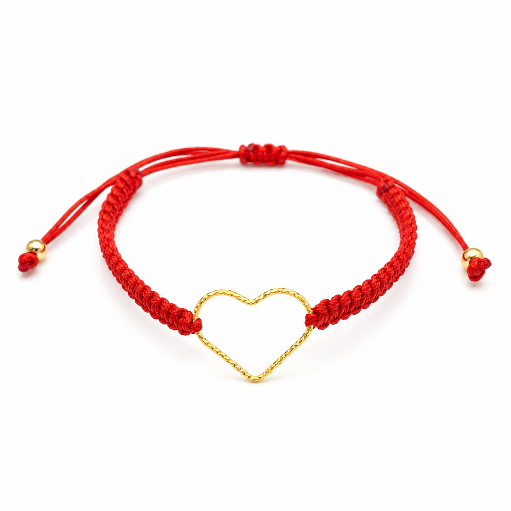 Pulsera de Macramé con Corazón – Plata de Ley 925