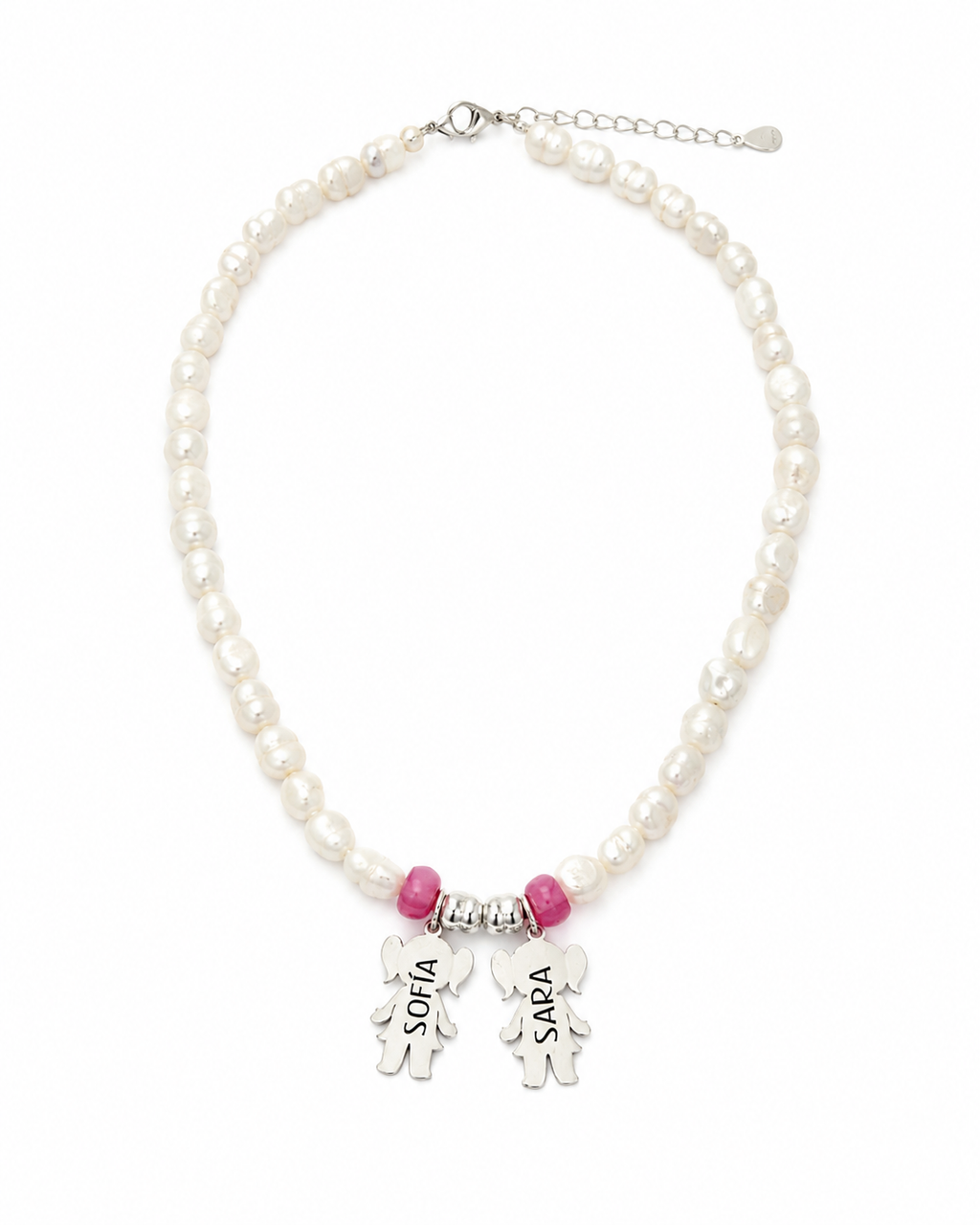 Collar Personalizado con Niños y Perlas de Río – Plata de Ley 925