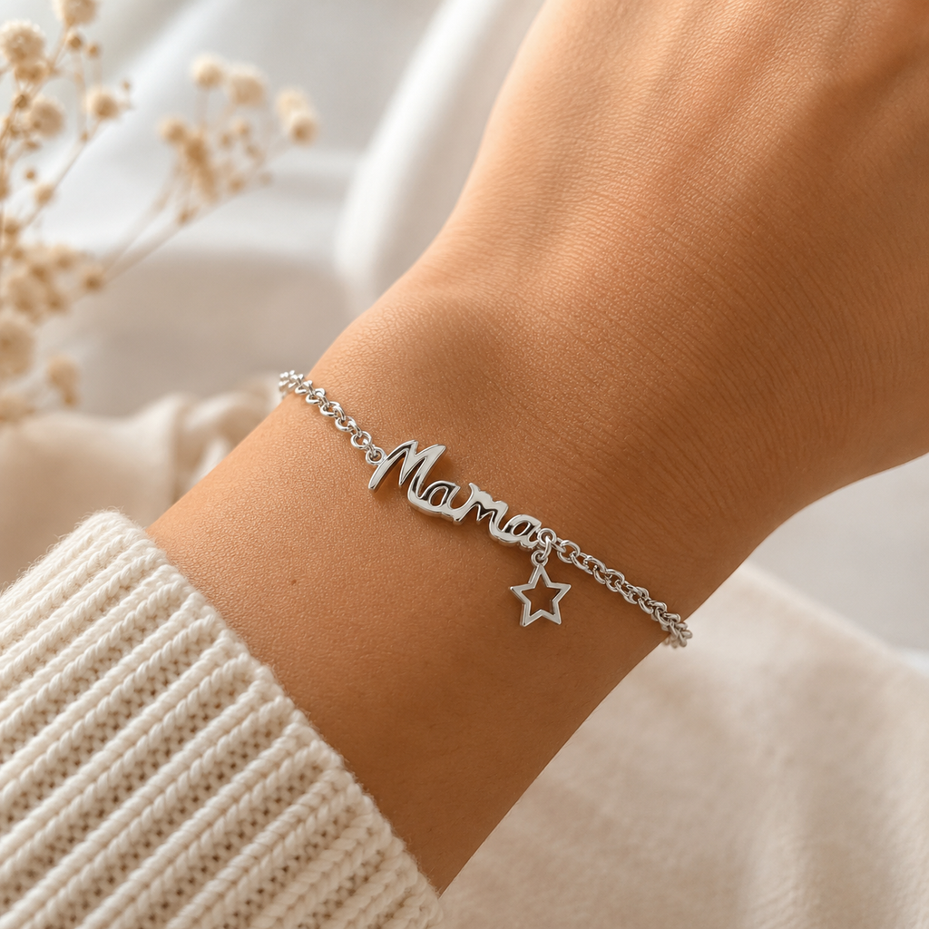 Pulsera Mamá con Estrella - Plata de Ley 925