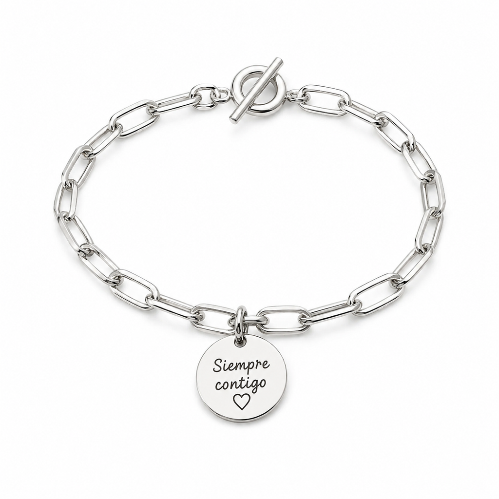 Pulsera Medalla Personalizada - Plata de Ley 925