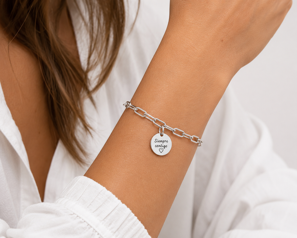 Pulsera Medalla Personalizada - Plata de Ley 925