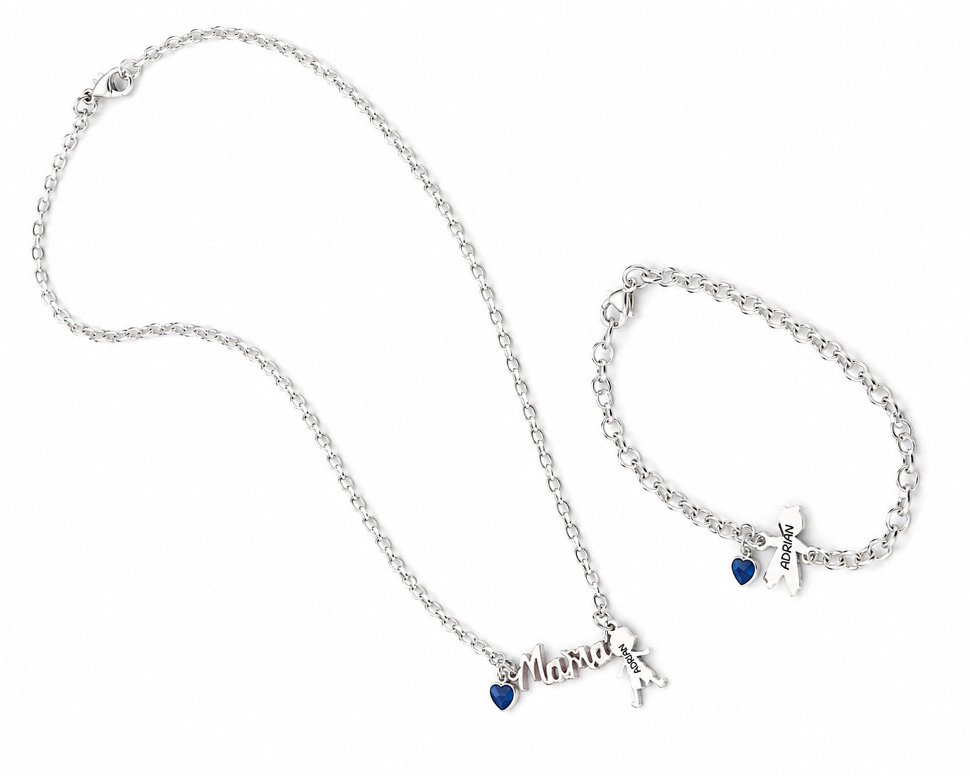 Collar Personalizado Mamá con Silueta de Niño y Circonita – Plata de Ley 925