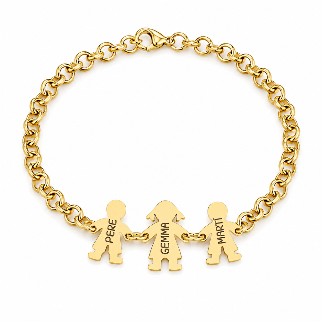 Pulsera Personalizada Niños - Acero Inoxidable Baño Oro