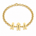 Pulsera Personalizada Niños - Acero Inoxidable Baño Oro