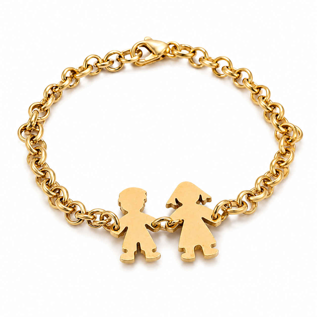 Pulsera Personalizada Niños - Acero Inoxidable Baño Oro