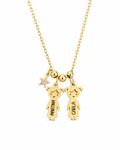 Collar Niños Personalizados con Estrella - Acero Inoxidable Baño Oro
