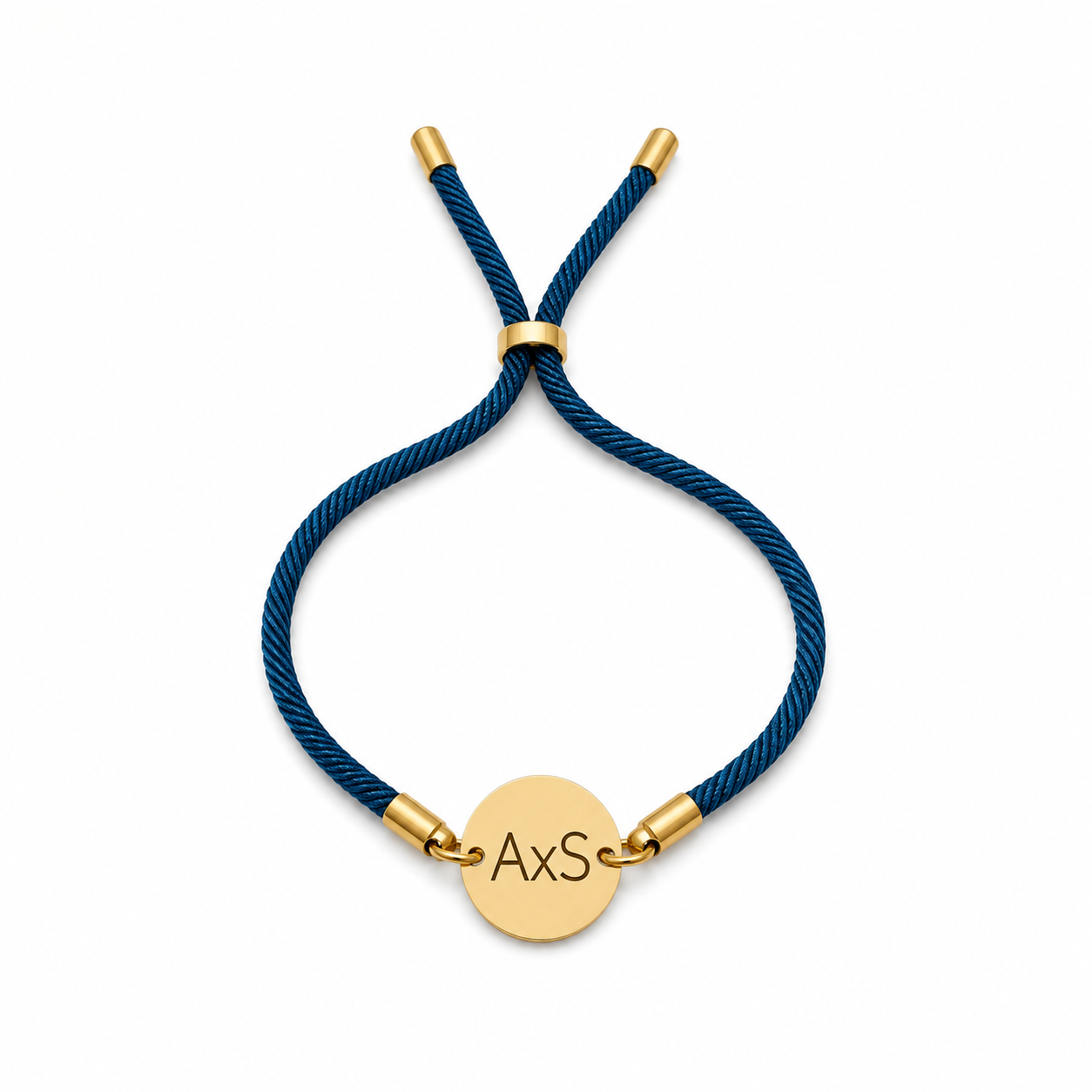 Pulsera Personalizada Cordón con Medalla y Perla - Acero Inoxidable