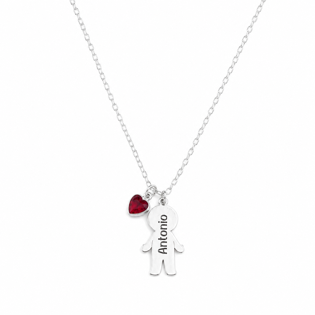 Collar Personalizado con Siluetas de Niños – Plata de Ley 925