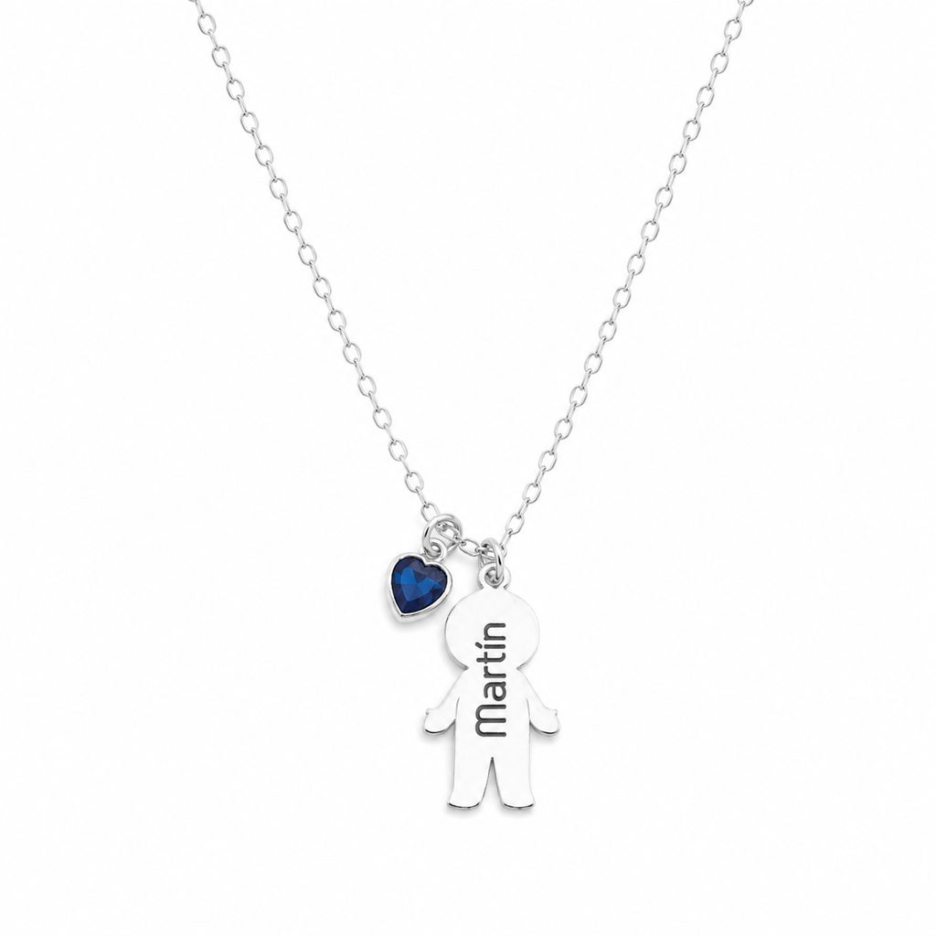 Collar Personalizado con Siluetas de Niños – Plata de Ley 925