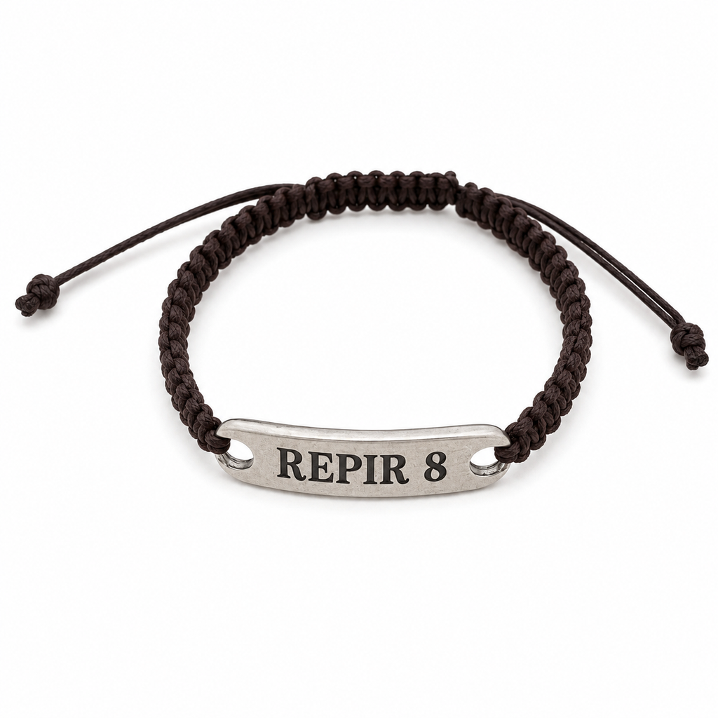 Pulsera Macramé Personalizada Hombre - Baño de Plata