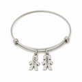 Pulsera Rígida Niños Personalizada - Baño de Plata