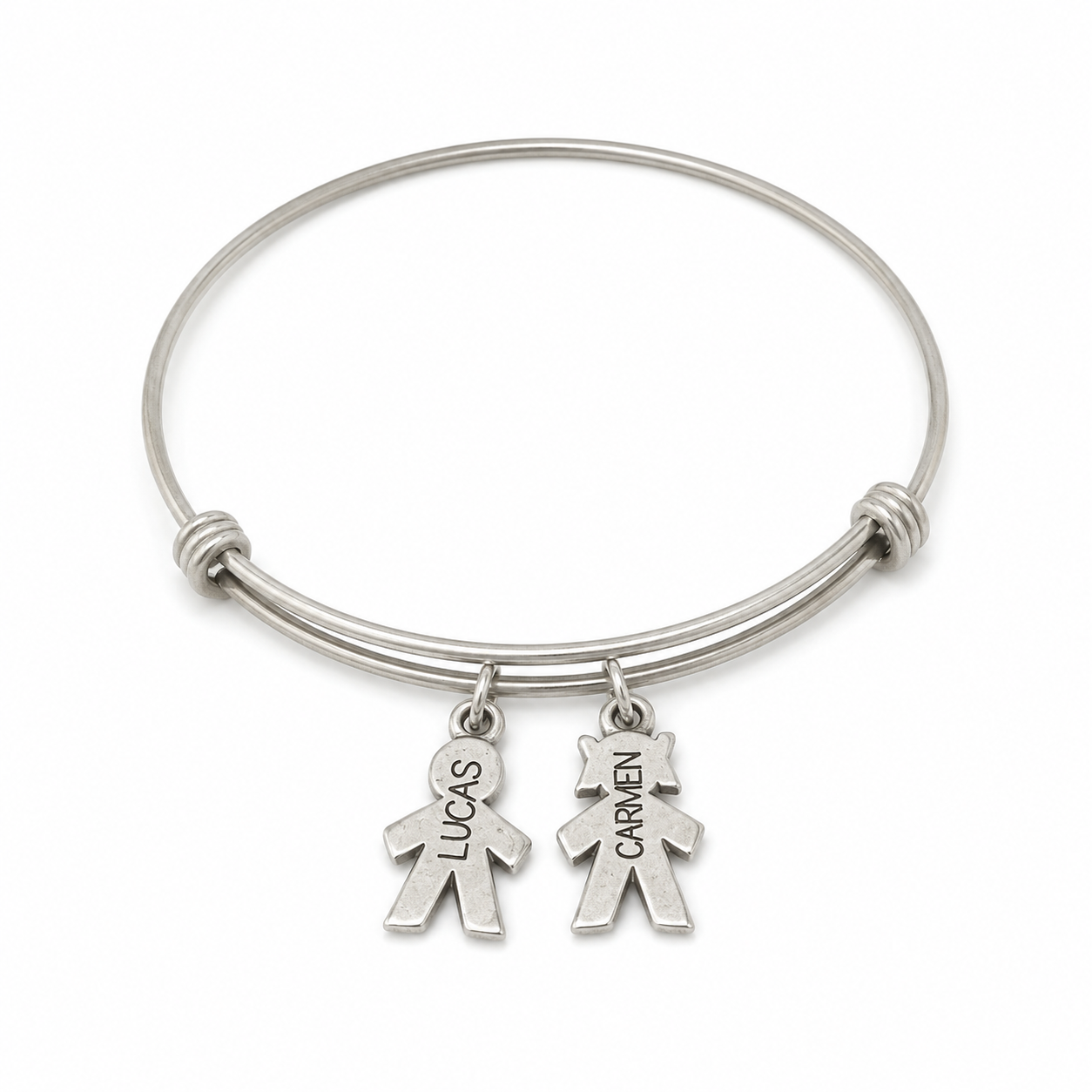 Pulsera Rígida Niños Personalizada - Baño de Plata