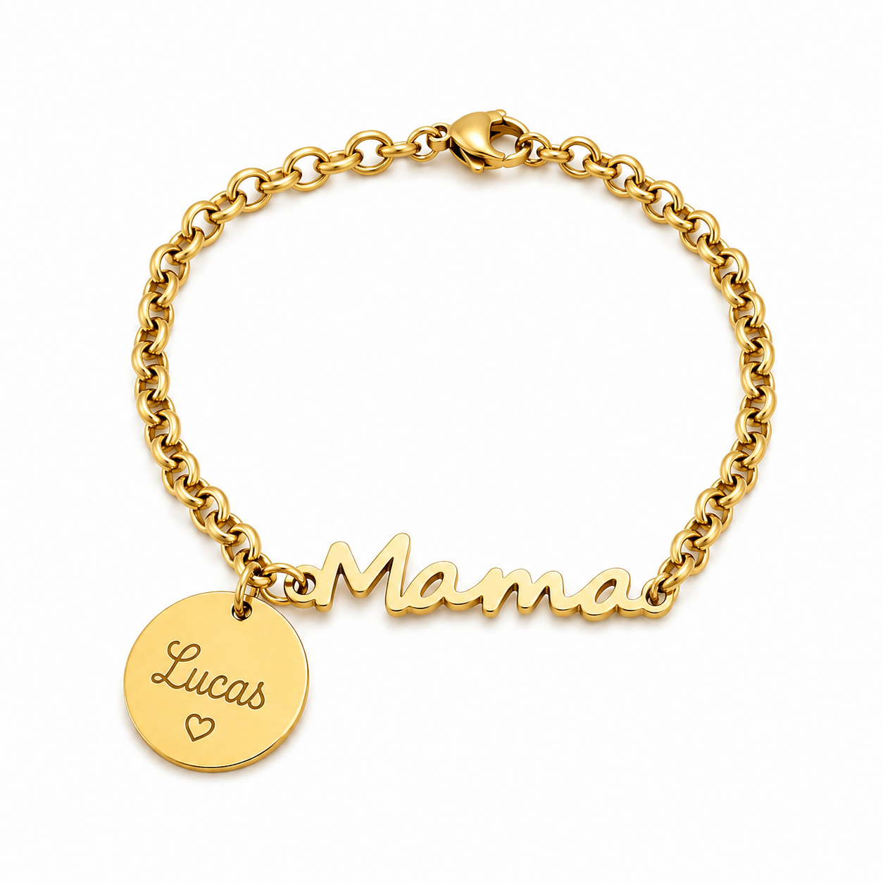 Pulsera Mamá con Medalla Personalizada - Acero Inoxidable