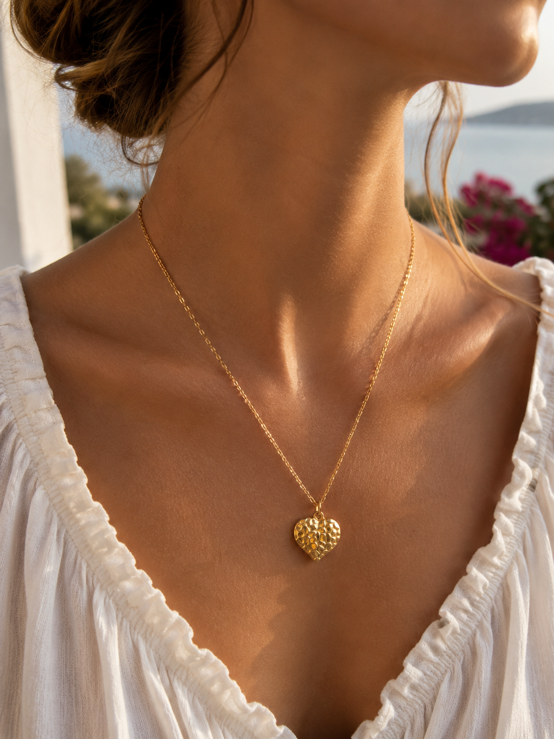 COLLAR CORAZÓN SERPIENTE ACERO