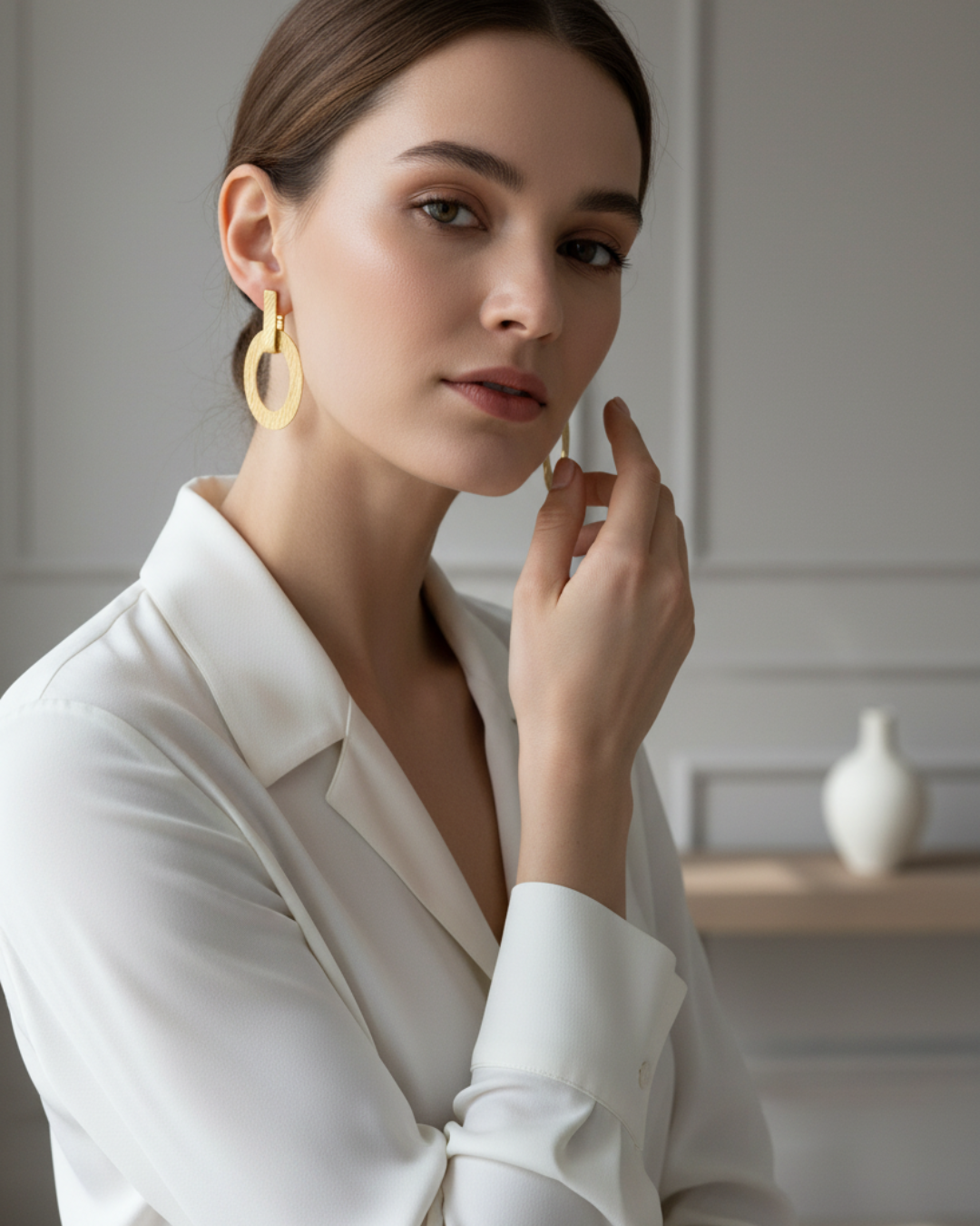 PENDIENTES LATÓN BAÑO ORO 18K