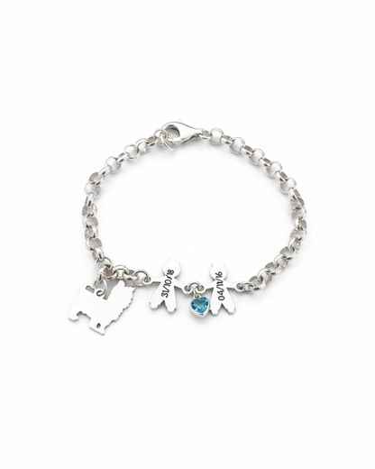 PULSERA NIÑOS Y MASCOTA PLATA DE LEY