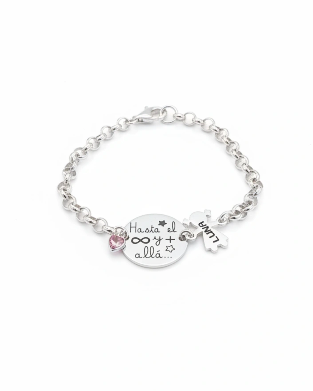 PULSERA MEDALLA Y NIÑOS PLATA DE LEY