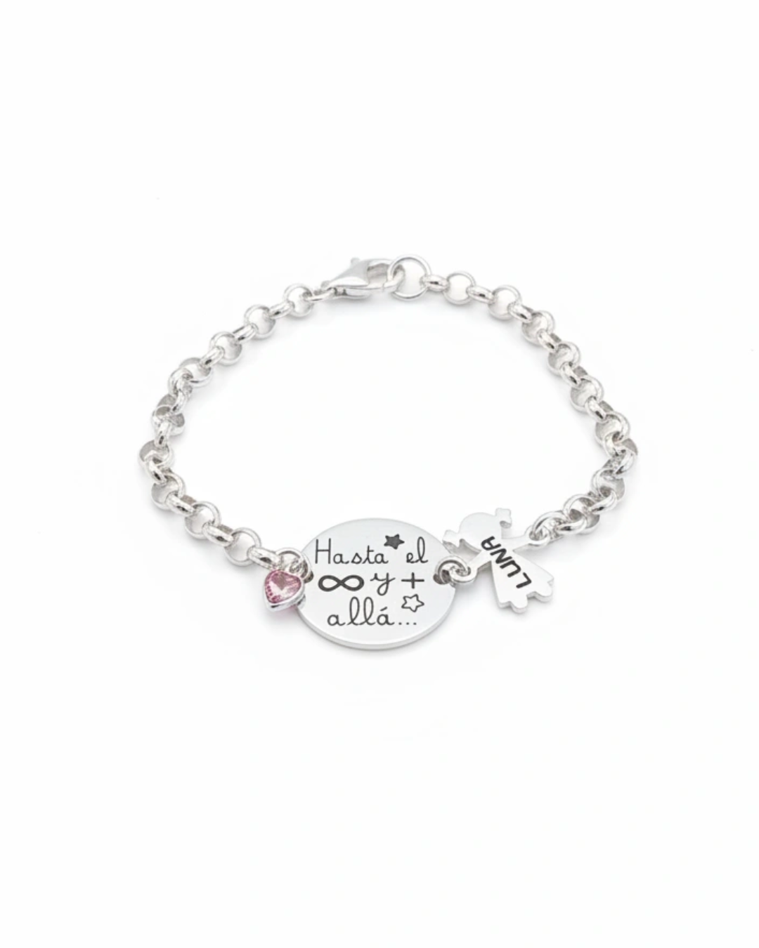 PULSERA MEDALLA Y NIÑOS PLATA DE LEY