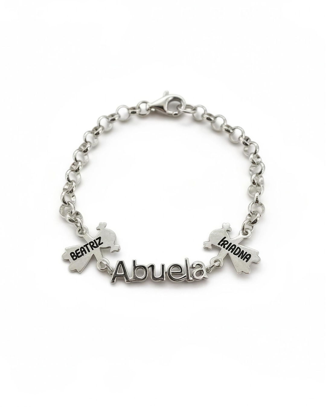 PULSERA ABUELA NIÑOS PLATA DE LEY