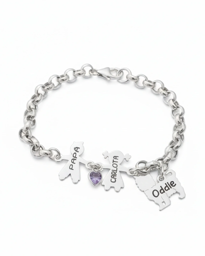 PULSERA NIÑOS Y MASCOTA PLATA DE LEY
