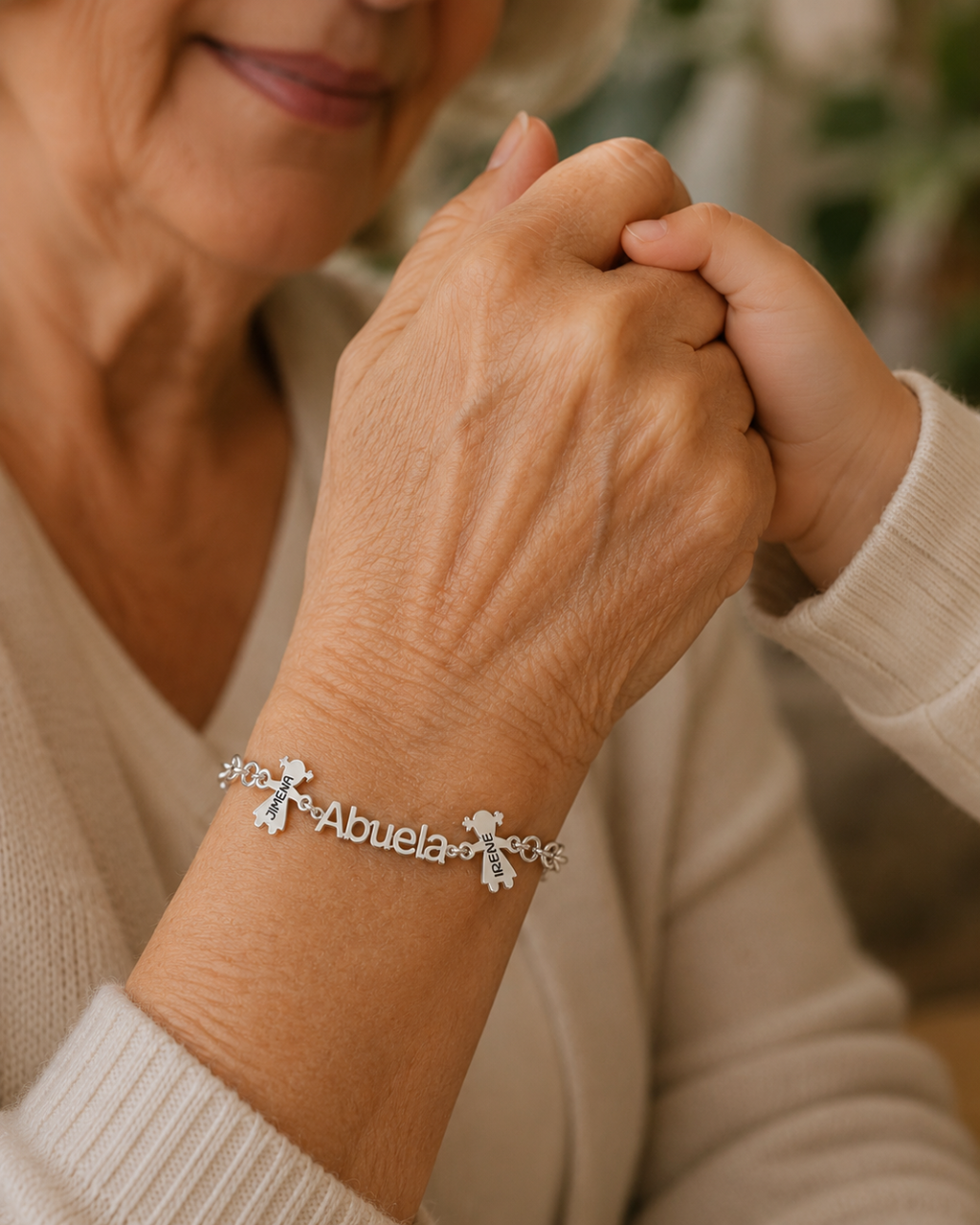 PULSERA ABUELA NIÑOS PLATA DE LEY