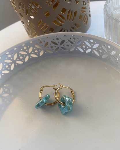 PENDIENTES ARO FLOR ACERO