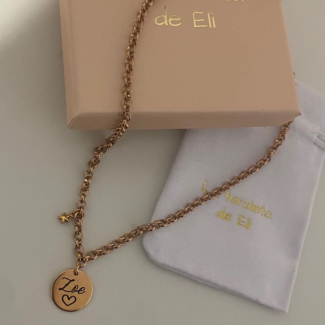 COLLAR BALI ACERO ORO ROSA