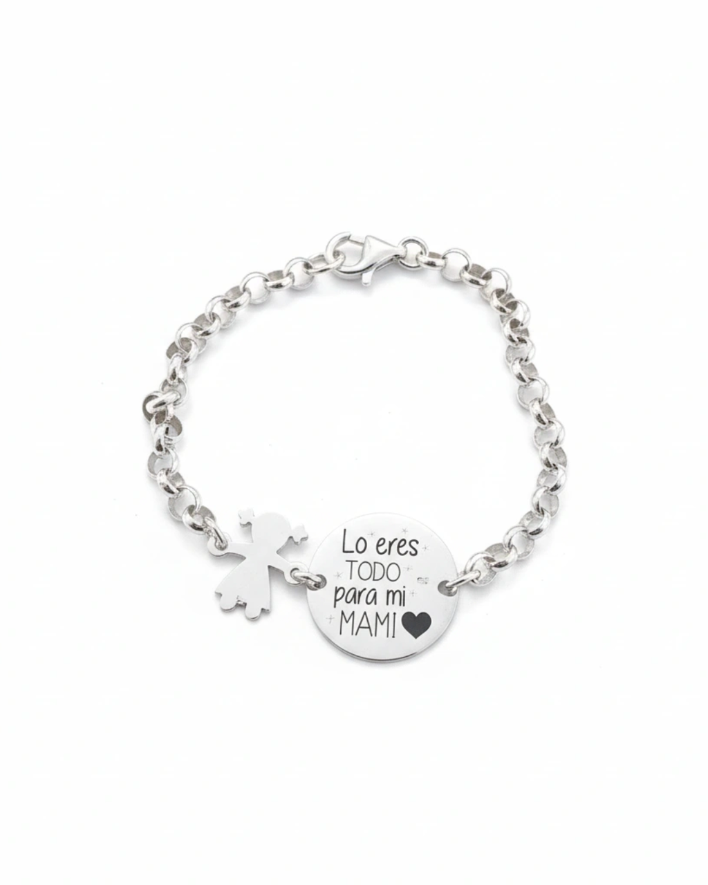 PULSERA MEDALLA Y NIÑOS PLATA DE LEY