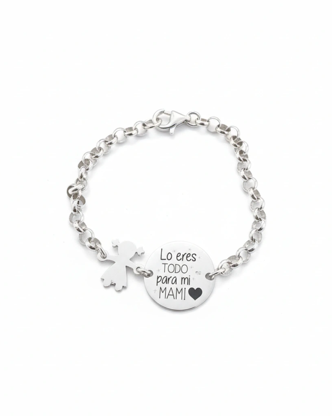 PULSERA MEDALLA Y NIÑOS PLATA DE LEY