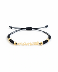 Pulsera Mamá de Cordón con Pieza Central Chapada en Oro – Plata de Ley 925