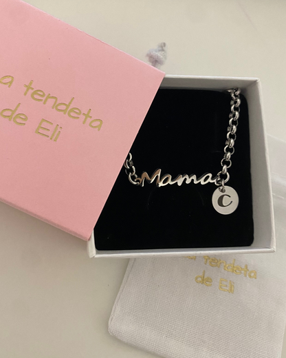 PULSERA MAMA ACERO INICIAL