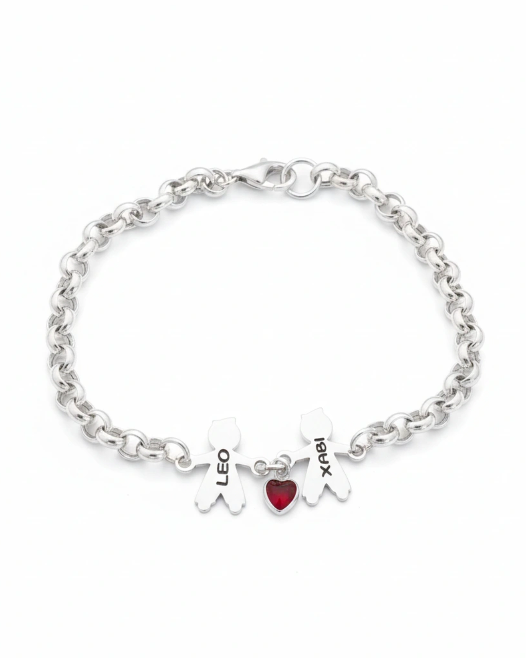 PULSERA MAMÁ NIÑOS PLATA DE LEY