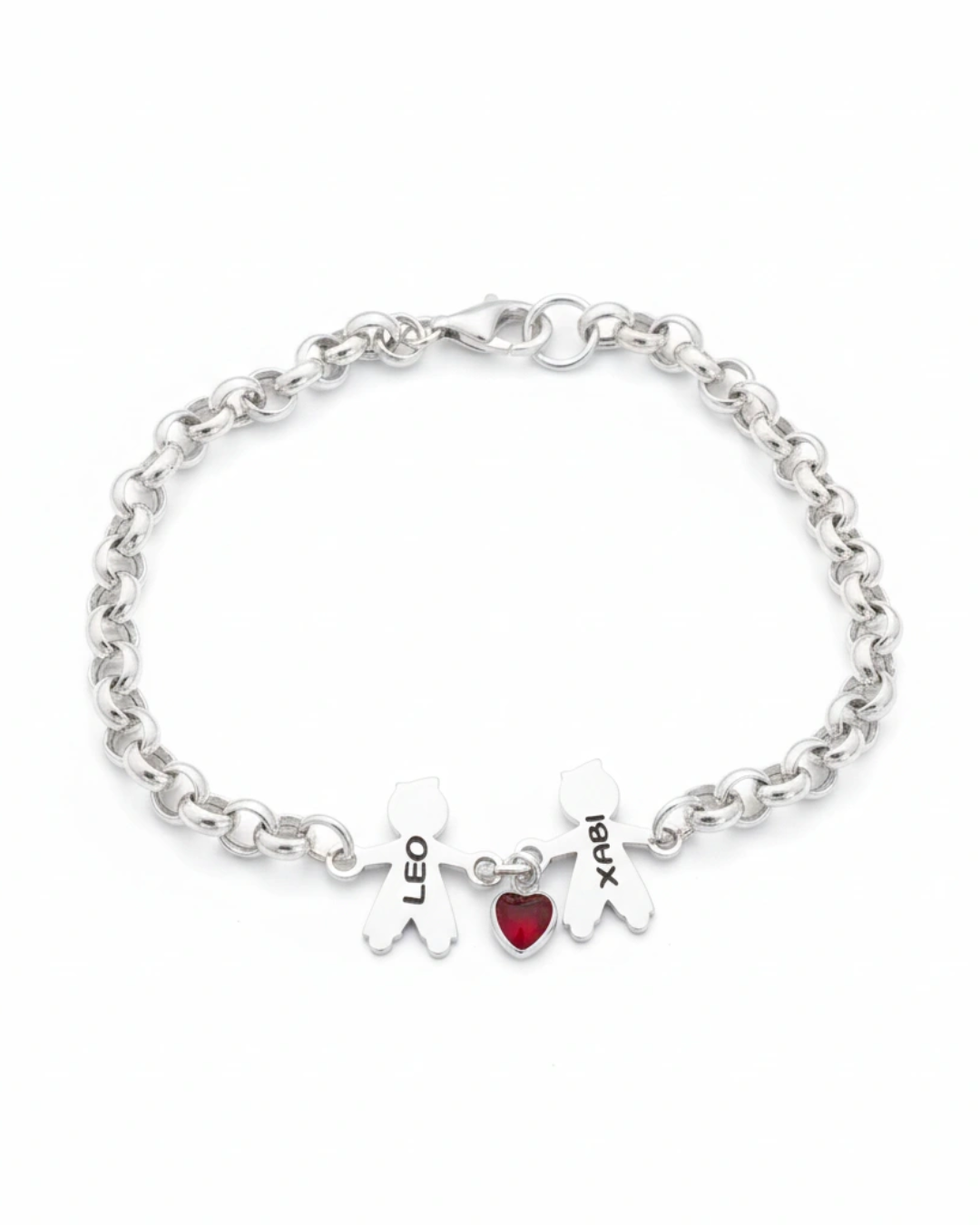 PULSERA MAMÁ NIÑOS PLATA DE LEY