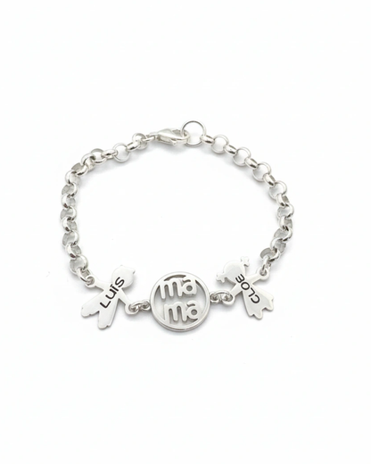 PULSERA CON MAMA NIÑOS PLATA LEY