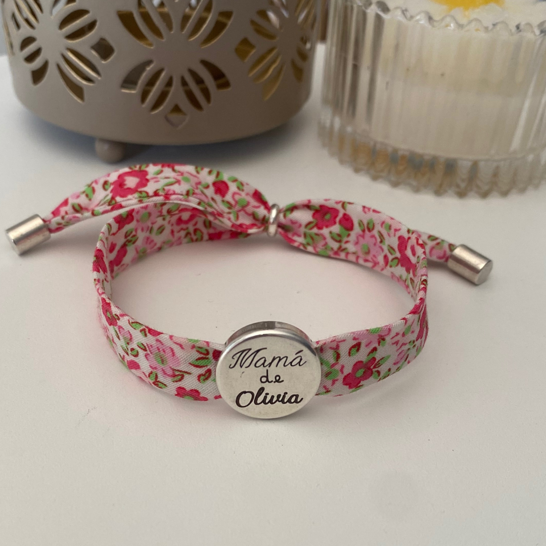 PULSERA TELA BAÑO PLATA