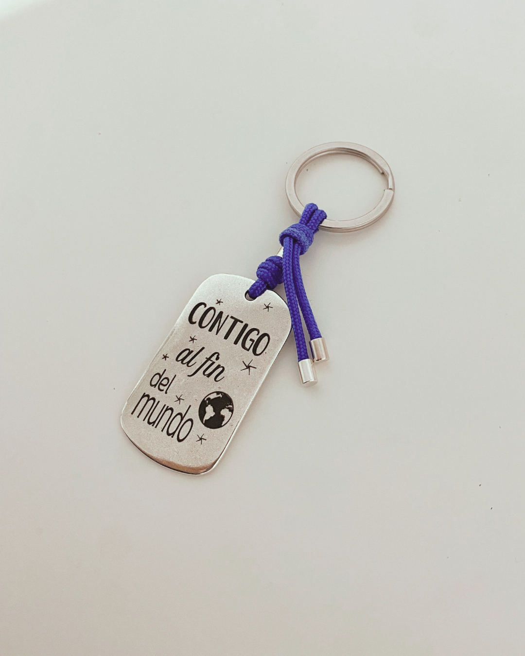 LLAVERO MILITAR BAÑO PLATA