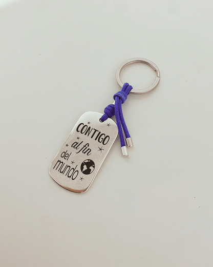 LLAVERO MILITAR BAÑO PLATA