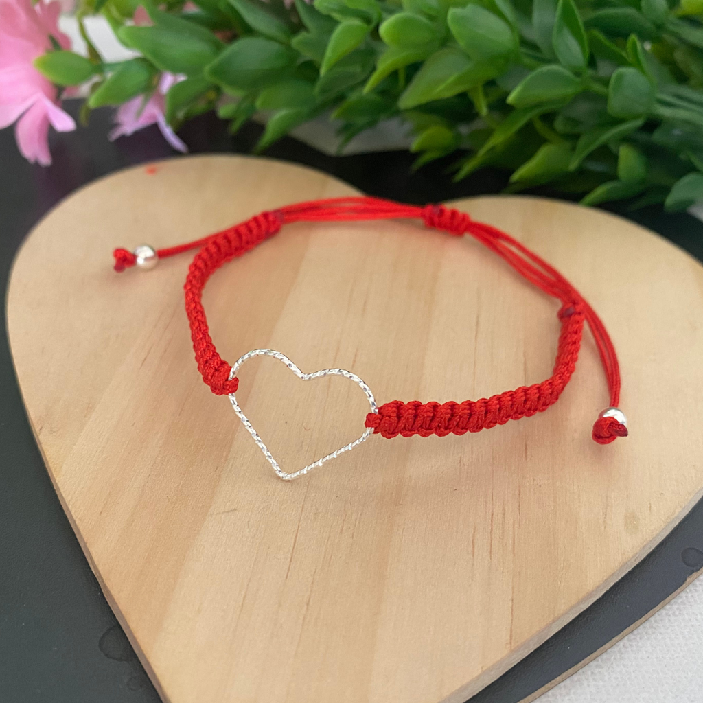 PULSERA AMOR CORAZÓN PLATA DE LEY