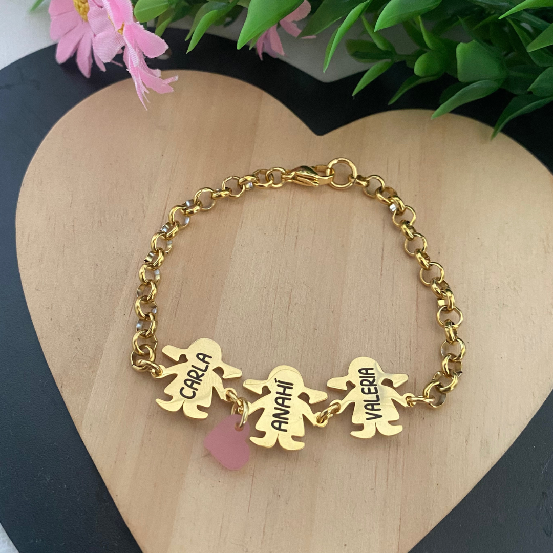 PULSERA NIÑOS ACERO BAÑO ORO