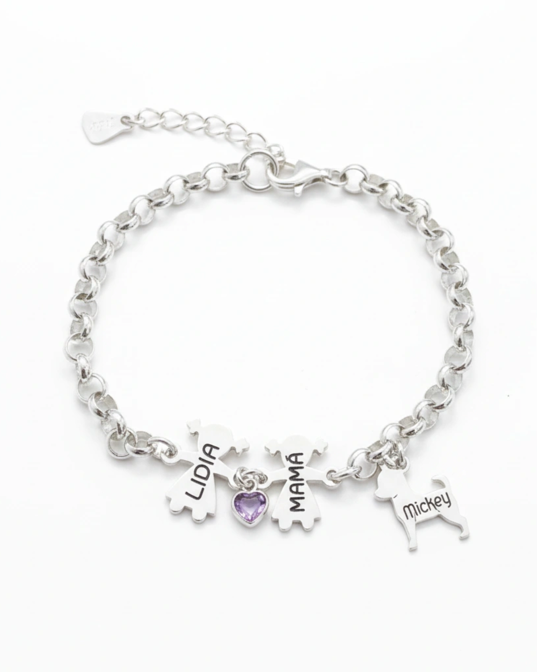 PULSERA NIÑOS Y MASCOTA PLATA DE LEY