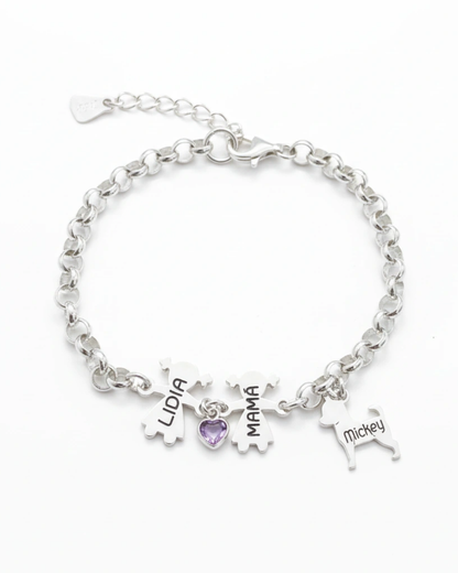 PULSERA NIÑOS Y MASCOTA PLATA DE LEY