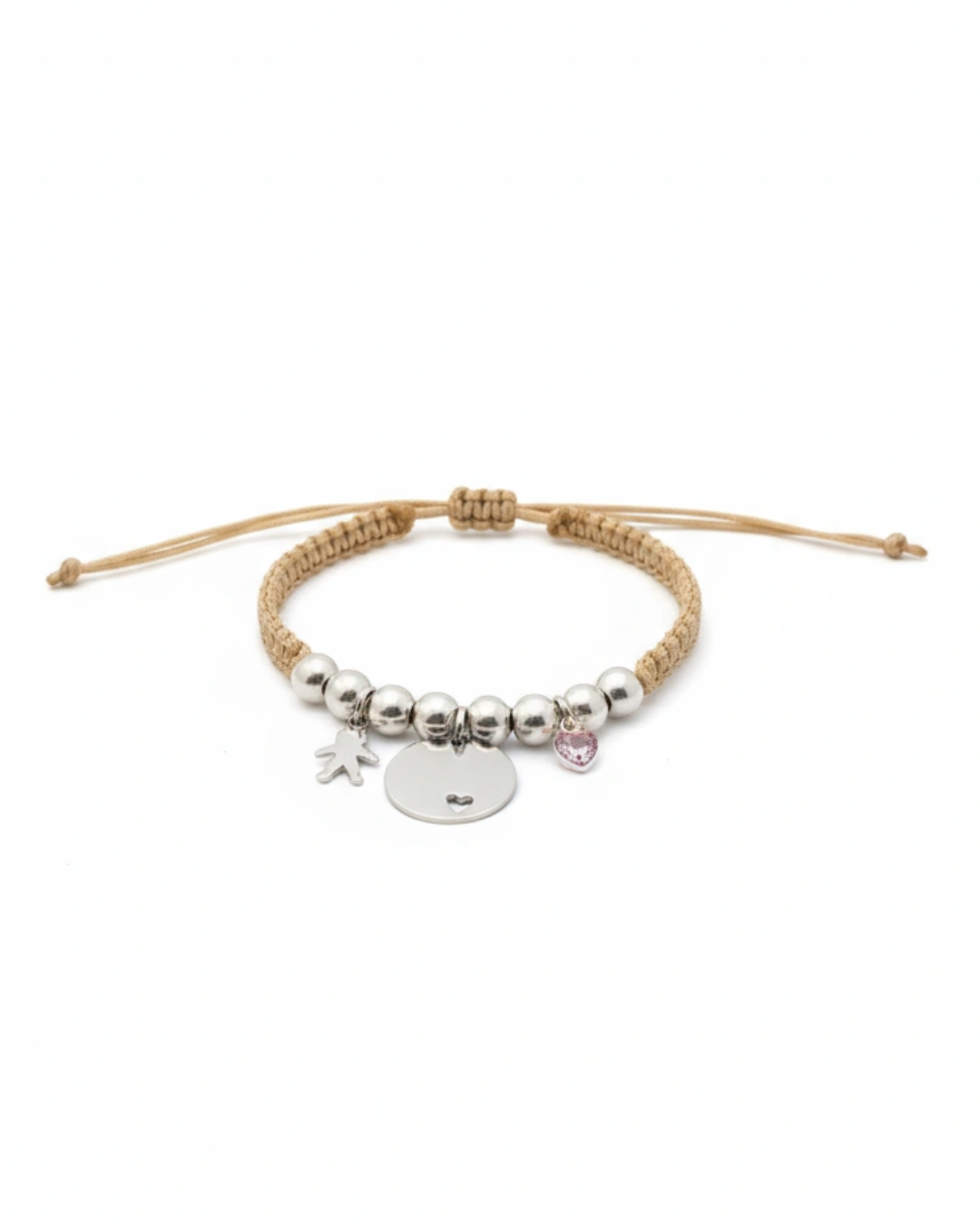 PULSERA DE HILO CON COLGANTES PLATA DE LEY