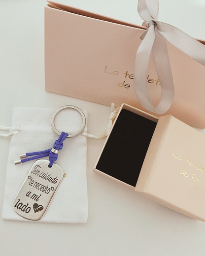 LLAVERO MILITAR BAÑO PLATA