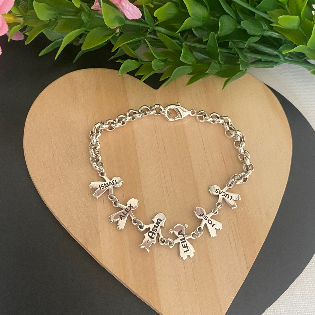 PULSERA NIÑOS Y MAMÁ BAÑO PLATA