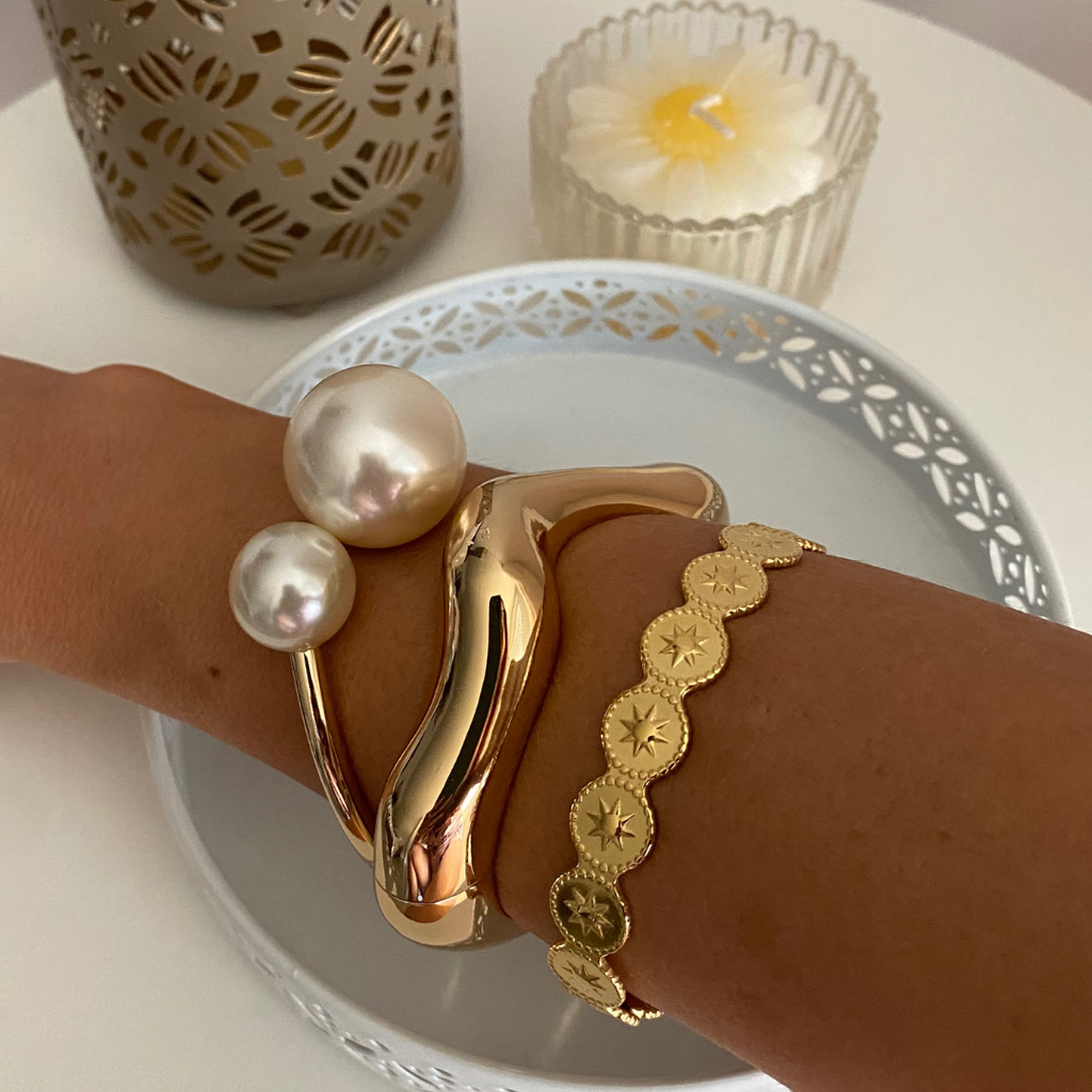 BRAZALETE MAXI PERLAS ACERO