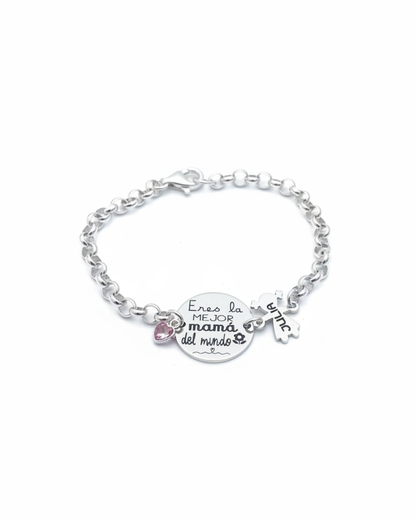 PULSERA MEDALLA Y NIÑOS PLATA DE LEY