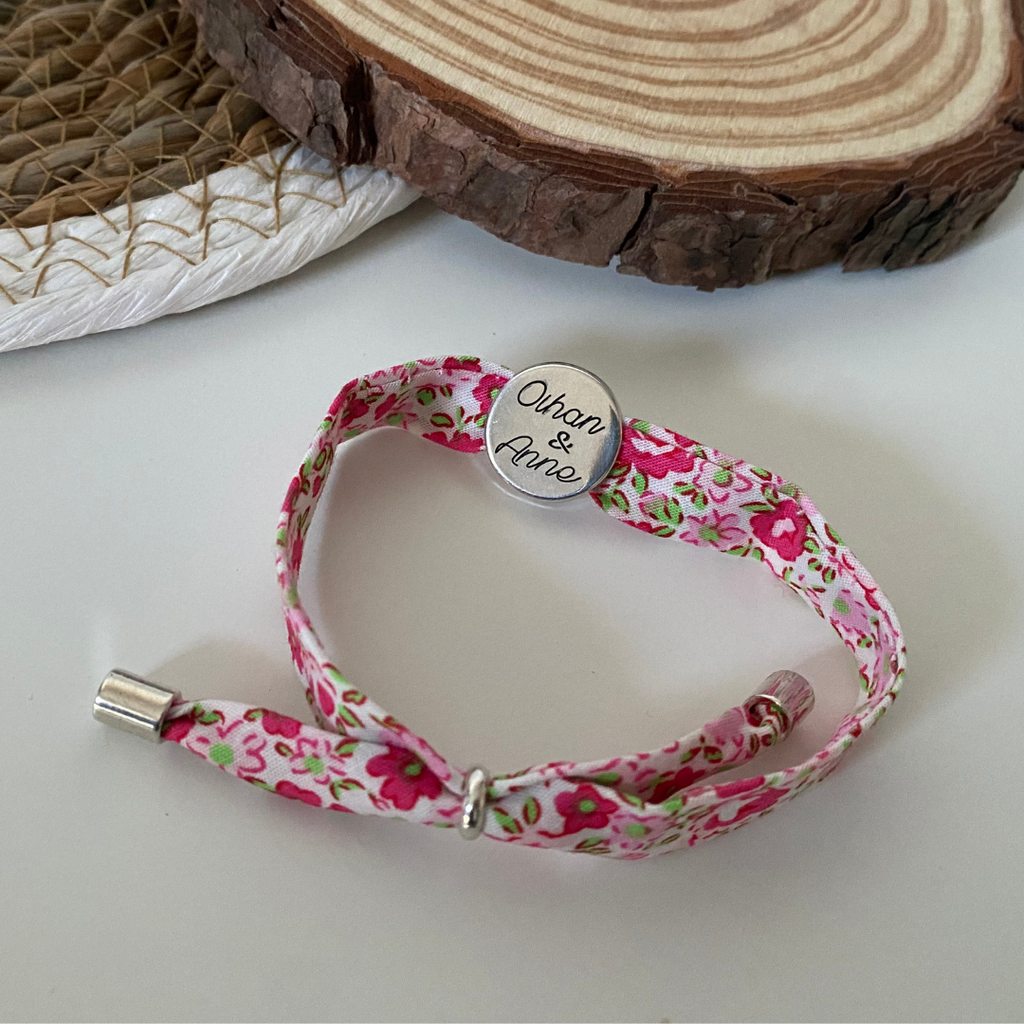 PULSERA TELA BAÑO PLATA