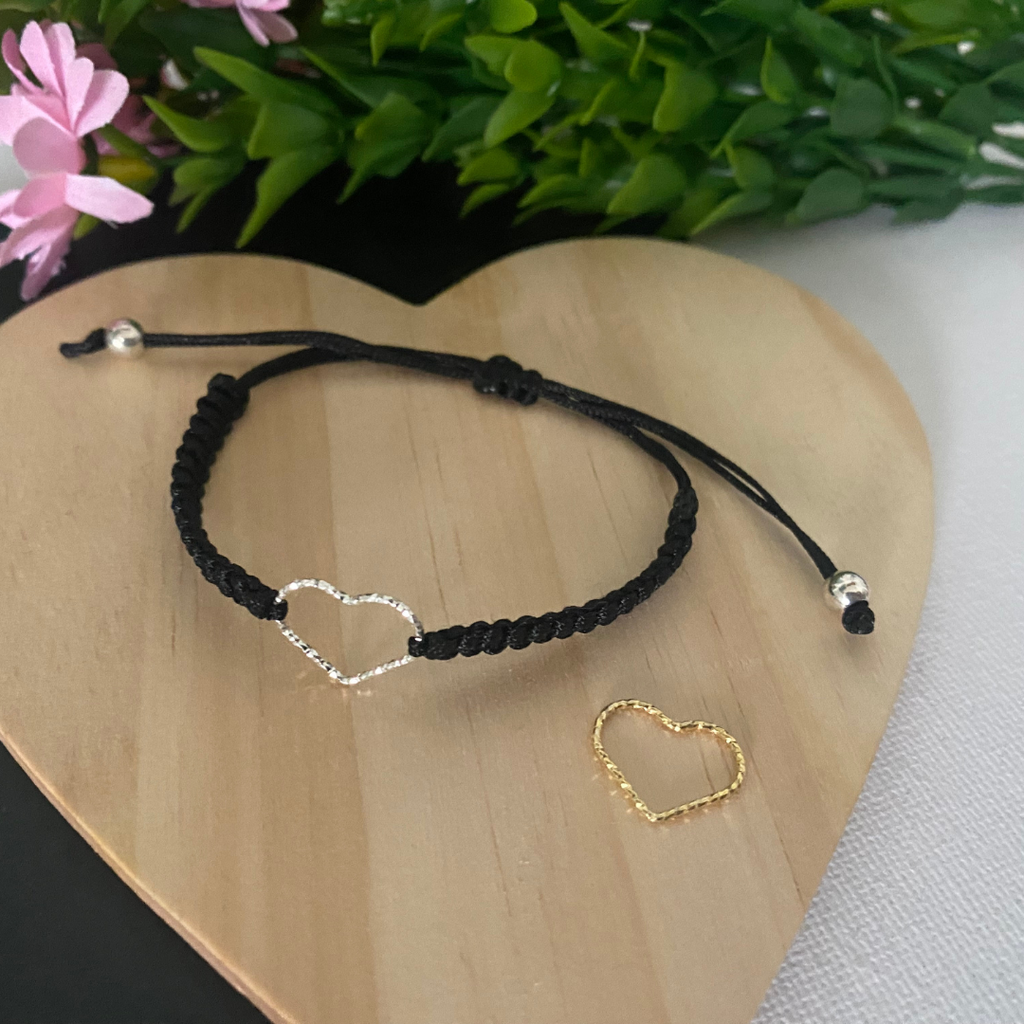 PULSERA AMOR CORAZÓN PLATA DE LEY