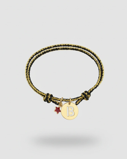 PULSERA LETRA PLATA DE LEY BAÑO ORO
