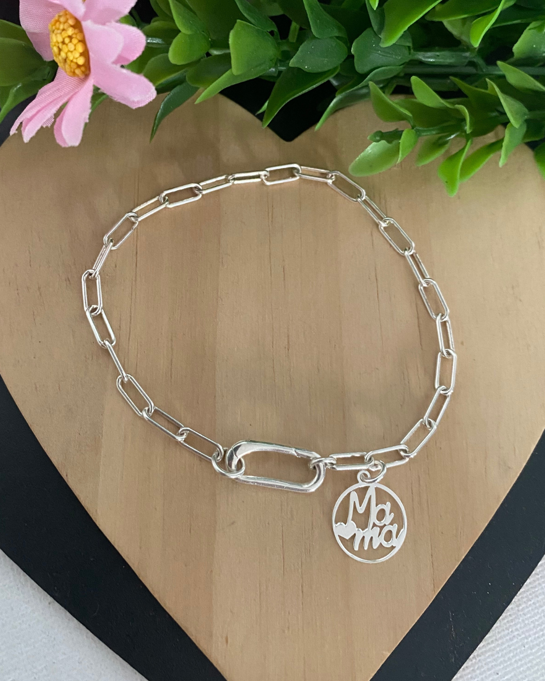 PULSERA MAMA CADENA PLATA DE LEY